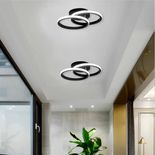 Lustra led neagra Cercuri Cu Telecomanda 35W Cu 2 Brate 3 Culori 400mm x 100mm