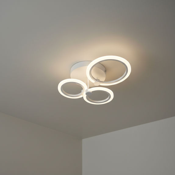 Lustra LED Cercuri Living 3 Brate 40W – Telecomanda IR, 3 Temperaturi, 44cm