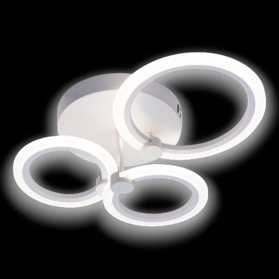 Lustra LED Cercuri Living 3 Brate 40W – Telecomanda IR, 3 Temperaturi, 44cm