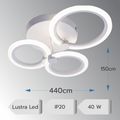 Lustra LED Cercuri Living 3 Brate 40W – Telecomanda IR, 3 Temperaturi, 44cm