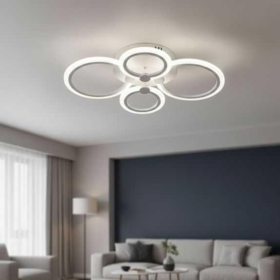Lustra LED Living Dormitor 4 Brate 56W – Telecomanda IR, 3 Temperaturi, 58cm