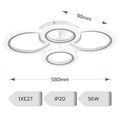 Lustra LED Living Dormitor 4 Brate 56W – Telecomanda IR, 3 Temperaturi, 58cm