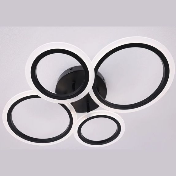 Lustra Led Neagra Cu Telecomanda 56W Cu 4 Brate 3 Culori 580Mm X 90Mm