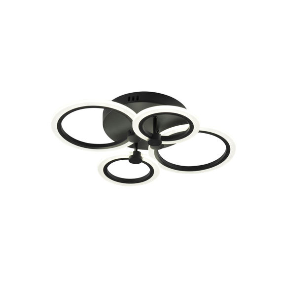Lustra Led Neagra Cu Telecomanda 56W Cu 4 Brate 3 Culori 580Mm X 90Mm