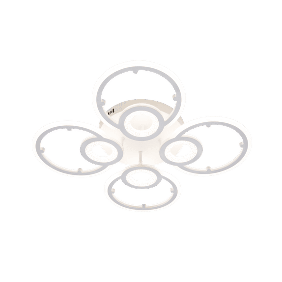 Lustra LED Cercuri Living 8 Brate 96W – Telecomanda IR, 3 Temperaturi, 56cm