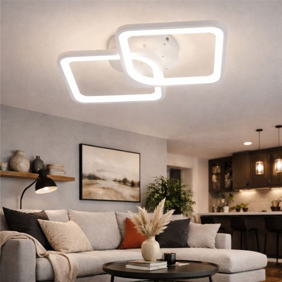 Lustra Led Patrate 50W Cu 2 Brate 3 Culori+Ir 550Mm X 115Mm