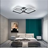 Lustra led neagra cu 2 patrate 50W 3 Culori 550Mm X 115Mm