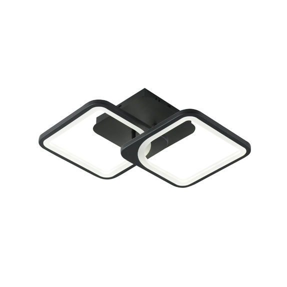 Lustra led neagra cu 2 patrate 50W 3 Culori 550Mm X 115Mm