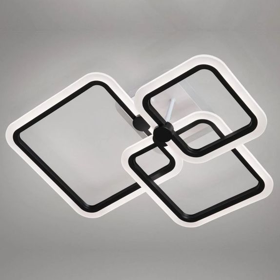 Lustra Led neagra Cu Telecomanda 80W Cu 3 Brate 3 Culori 580 X 150Mm