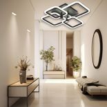 Lustra led neagra 80W Cu 4 Brate 3 Culori 600X120Mm