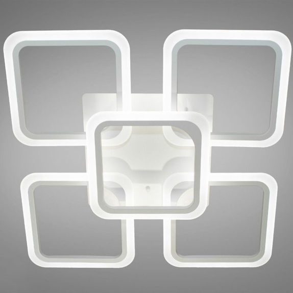 Lustra LED Patrata Living 5 Brate 104W – Telecomanda IR, 3 Temperaturi, 61cm