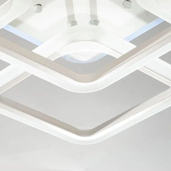 Lustra LED Patrata Living 5 Brate 104W – Telecomanda IR, 3 Temperaturi, 61cm