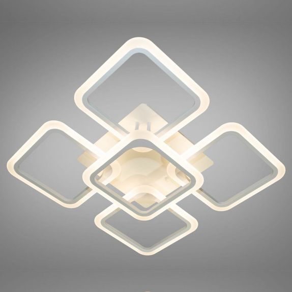 Lustra LED Patrata Living 5 Brate 104W – Telecomanda IR, 3 Temperaturi, 61cm