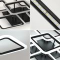 Lustra led patrate neagra 104W Cu 5 Brate 3 Culori 610X90Mm