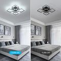 Lustra led patrate neagra 104W Cu 5 Brate 3 Culori 610X90Mm