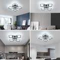 Lustra led patrate neagra 104W Cu 5 Brate 3 Culori 610X90Mm