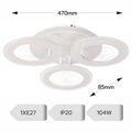 Lustra Led Cercuri 70W Cu 3 Brate 3 Culori+Ir 470 X 85Mm