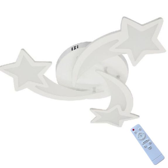 Lustra LED Forma Stea 3 Brate 62W – Dimabila, Telecomanda IR, 3 Temperaturi