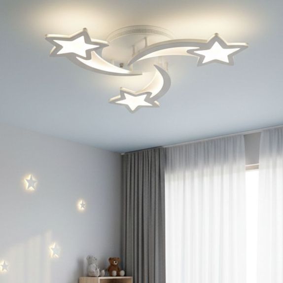 Lustra LED Forma Stea 3 Brate 62W – Dimabila, Telecomanda IR, 3 Temperaturi