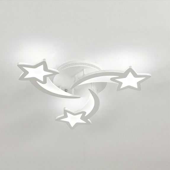 Lustra LED Forma Stea 3 Brate 62W – Dimabila, Telecomanda IR, 3 Temperaturi