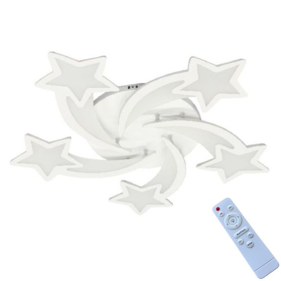 Lustra LED Forma Stea 5 Brate 110W – Dimabila, Telecomanda IR, 3 Temperaturi
