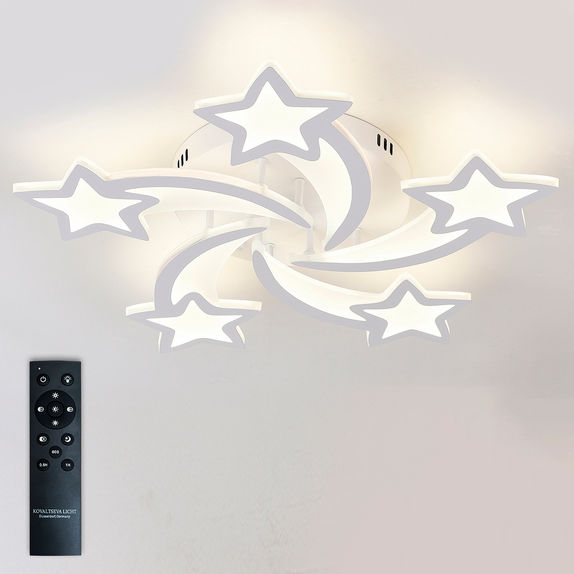 Lustra LED Forma Stea 5 Brate 110W – Dimabila, Telecomanda IR, 3 Temperaturi