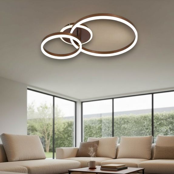 Lustra Led cercuri 95w/5100lm cu Telecomanda 300+500mm
