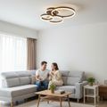 Lustra LED Living Suspendata 122W – 5900lm, Telecomanda, 3 Cercuri Concentrice