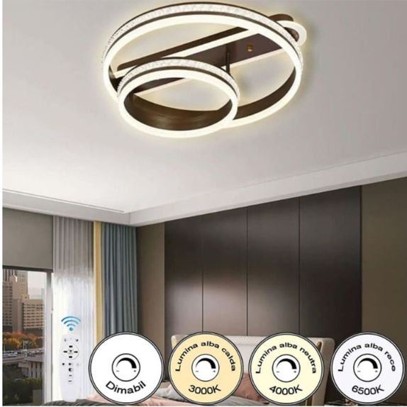 Lustra Led cerc 150w/9100lm cu Telecomanda pentru living 300+500mm