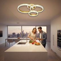 Lustra LED Living Suspendata 160W – 8000lm, Telecomanda, 3 Cercuri Concentrice