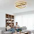 Plafoniera LED Aurie Dimabila 100W – 6000lm, Telecomanda, 2 Cercuri, 30+50cm