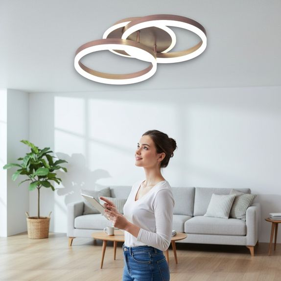 Lustra led 64W cu doua brate si telecomanda 3000/4000/6500K