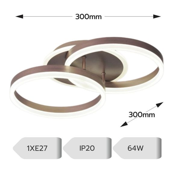 Lustra led 64W cu doua brate si telecomanda 3000/4000/6500K