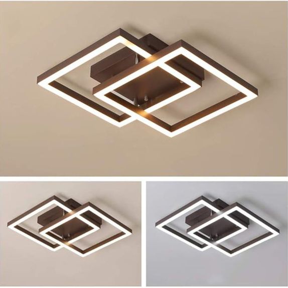 Lustra led cafenie 80W cu doua brate si telecomanda 3000/4000/6500K