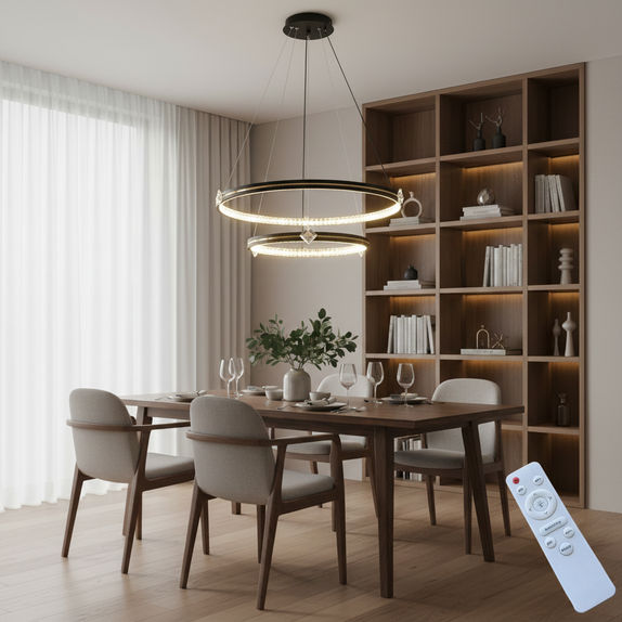 Lustra Led Pe Cablu Ajustabila 85W/3500Lm/3000K/4000K/6500K +Ir 400Mm X 600Mm