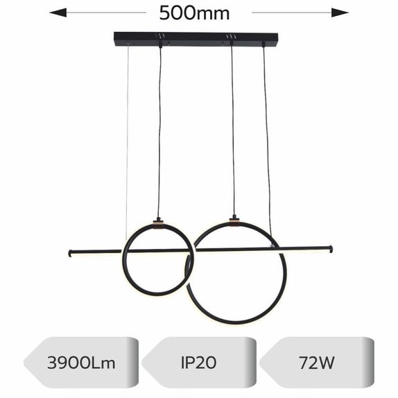 Lustra Led Titania Ajustabila 72W/3900Lm/3000K/4000K/6500K 500Mm