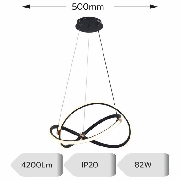 Lustra LED Ajustabila Living 82W – 4200lm, 3 Temperaturi Reglabile, 50cm