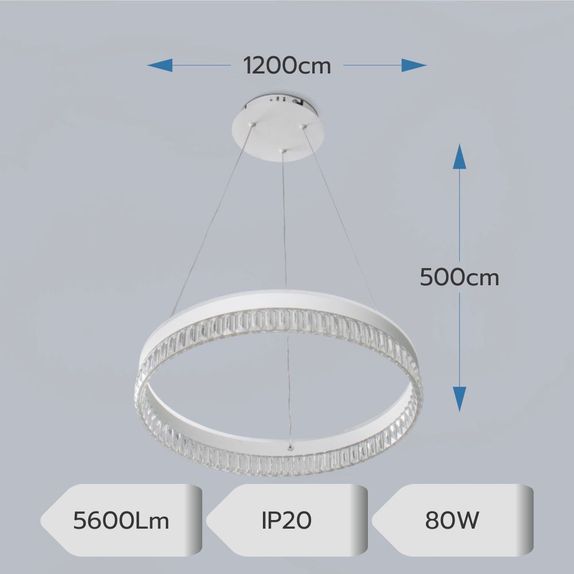 Lustra led 3 culori cu telecomanda 80W 500x1200mm