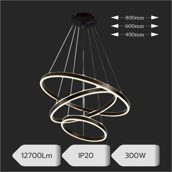Lustra Led Pe Cablu Ajustabila 300W/12700Lm/3000K/4000K/6500K + Ir 400Mm X 600Mm X 800Mm