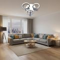 Plafoniera led neagra 65W cu spot si telecomanda,trei brate 3000/4000/6500K