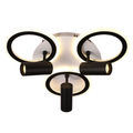 Plafoniera led neagra 65W cu spot si telecomanda,trei brate 3000/4000/6500K