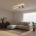 Plafoniera led neagra 85W cu spot si telecomanda,trei brate 3000/4000/6500K