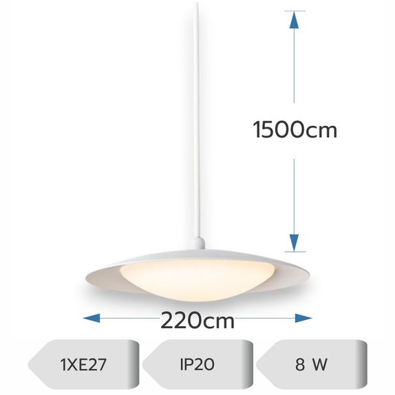 Lustra led alba 8W/750LM3000K-6500K