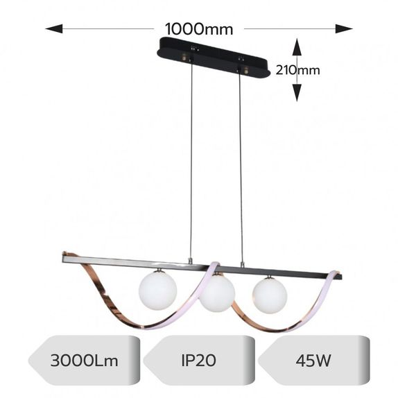 Lustra led 45W 3000K-6500K 3000Lm