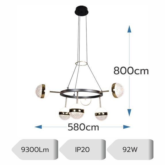 Lustra led 92W 3000K-6500K 9300Lm