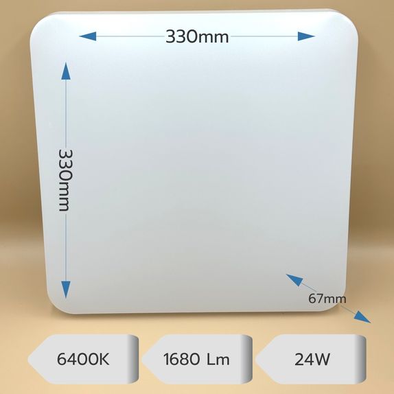 Plafoniera LED Slim Patrata, 24W, Dimensiuni 33x33cm, Montaj pe Tavan
