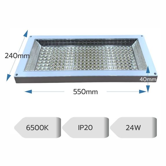 Plafoniera LED Bucatarie, 24W (Echivalent 200W), 1920lm, Lumina Alba Rece