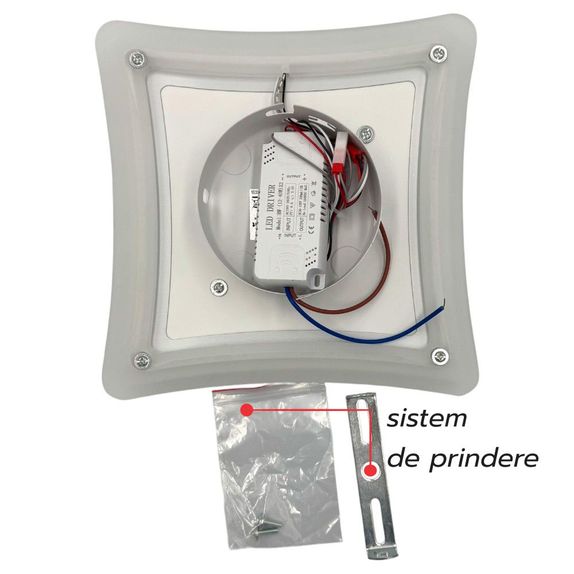 Plafoniera LED Minimalist 34W, 2900lm, 3 Culori de Lumina (CCT), Design Patrat