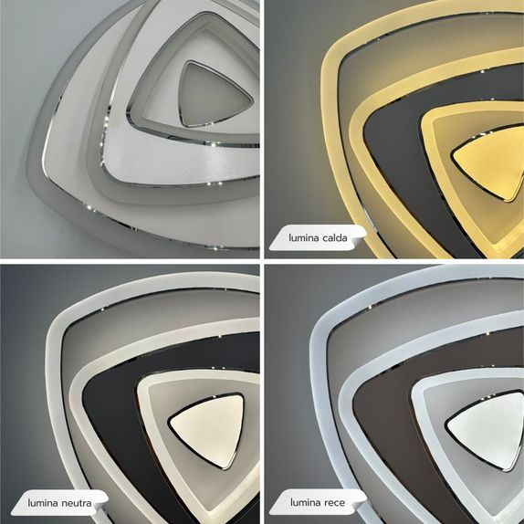 Plafoniera LED Ambientala 48W, Design Subtire, 3 Culori de Lumina Selectabile