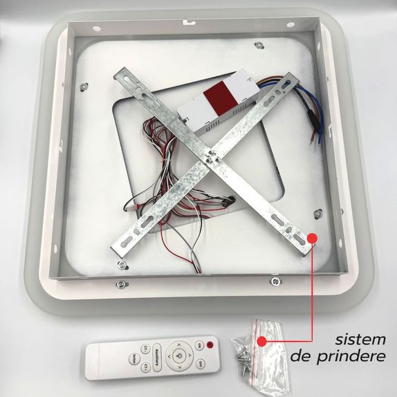 Plafoniera LED 96W cu Telecomanda, 6100lm, CCT (3000K-6500K), Ø40cm